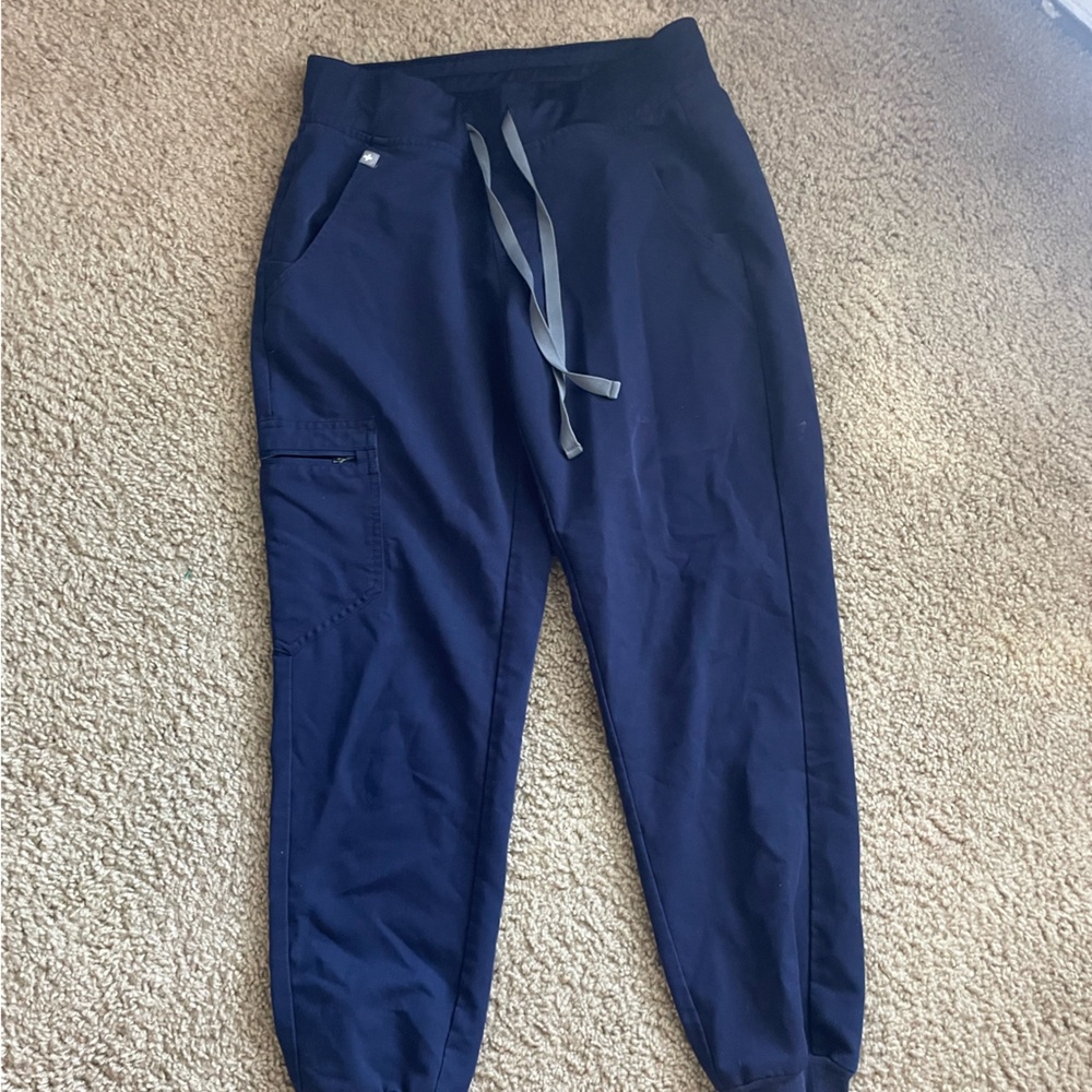 Figs Blue Jogger Scrub pants with Elastic Cuffs